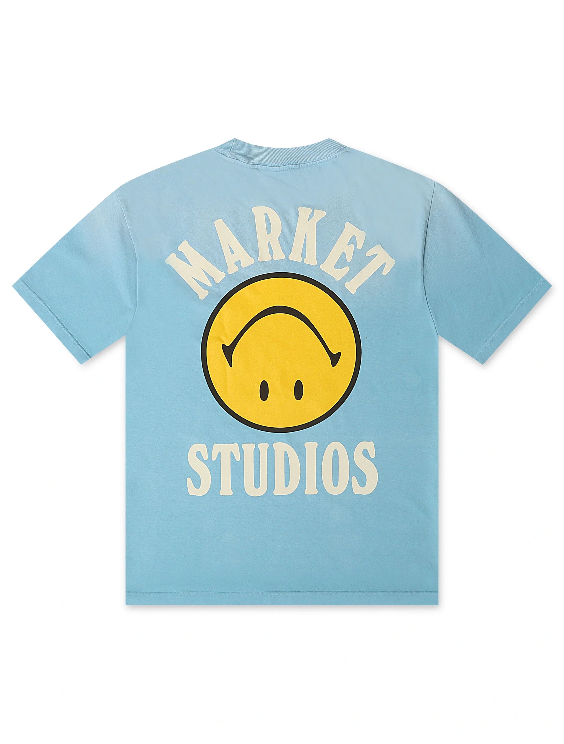Market Studios Smiley Upside Down Tee - Retro Blue Denim Exchange