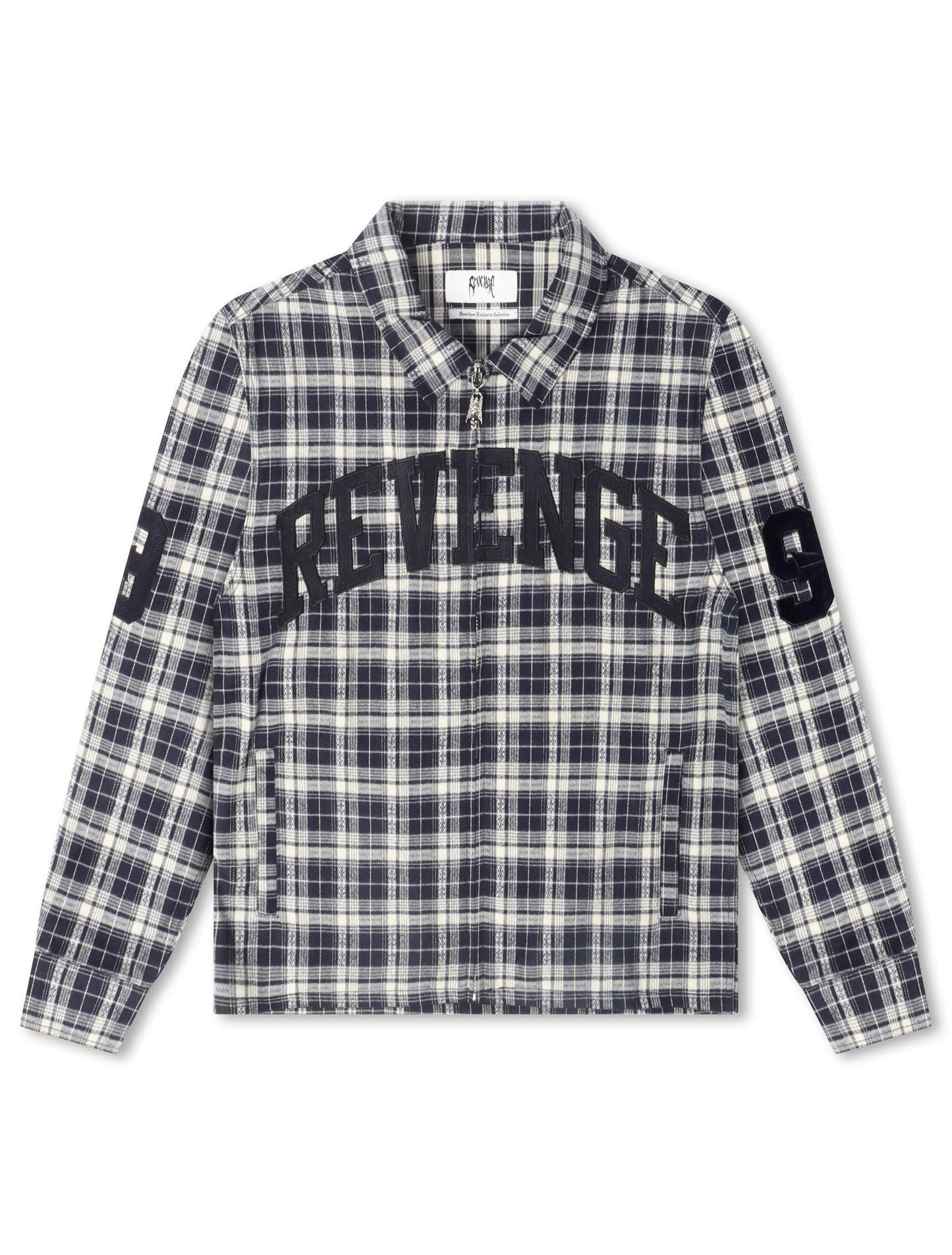Revenge Valkyrie Embroidered Flannel - Navy Denim Exchange