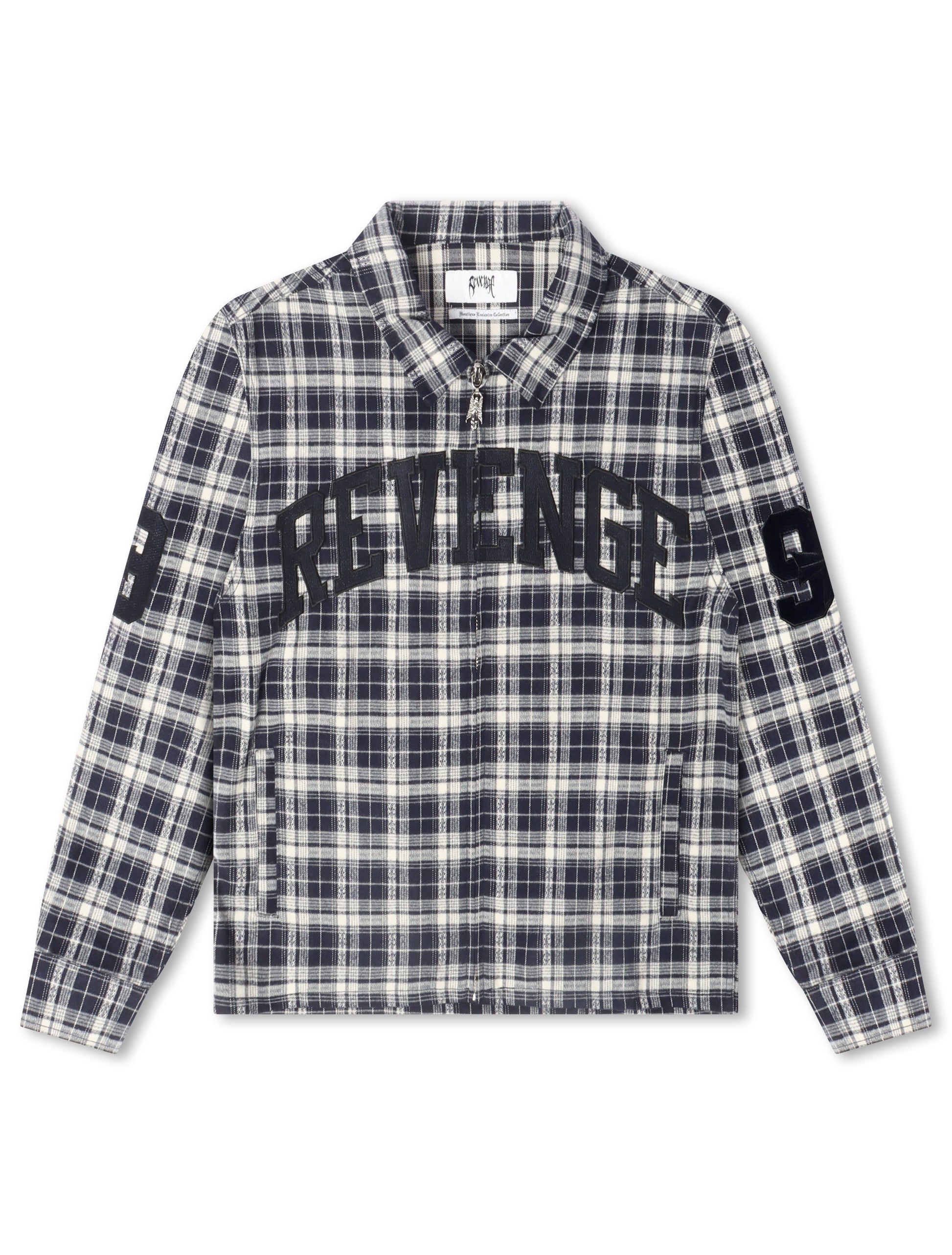 Revenge Valkyrie Embroidered Flannel - Navy Denim Exchange