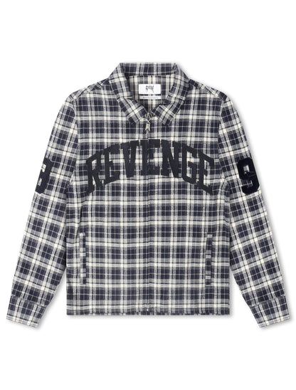 Revenge Valkyrie Embroidered Flannel - Navy Denim Exchange