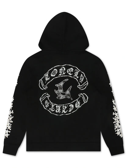 Lonely Hearts Love Me Forever Hoodie - Black Denim Exchange