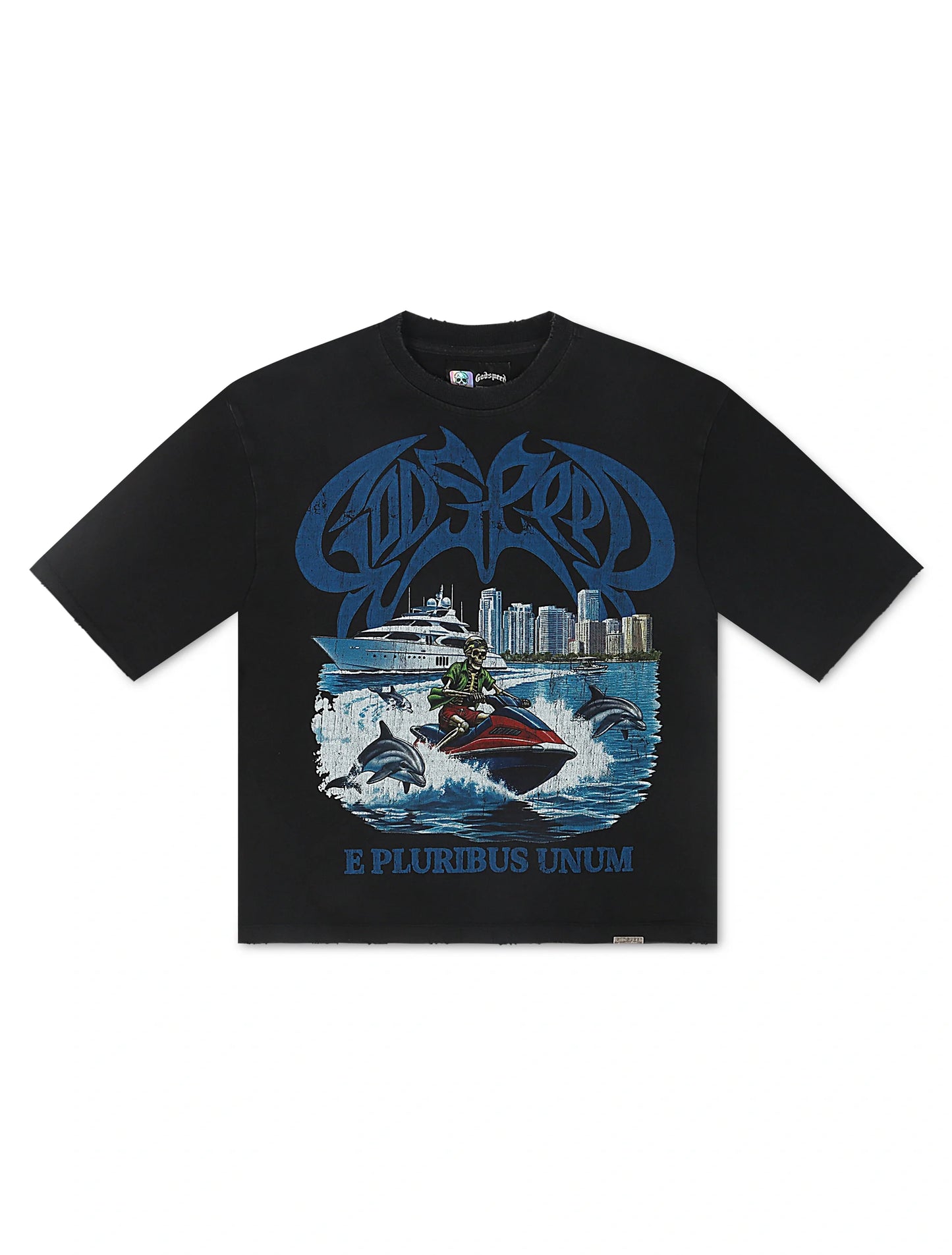 Godspeed GMYC Wave Runner Boxy Tee - Black Denim Exchange