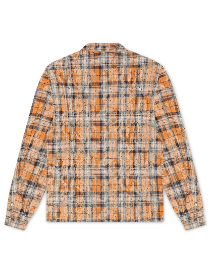 Rebel Denim Rhinestone Flannel - Orange Denim Exchange