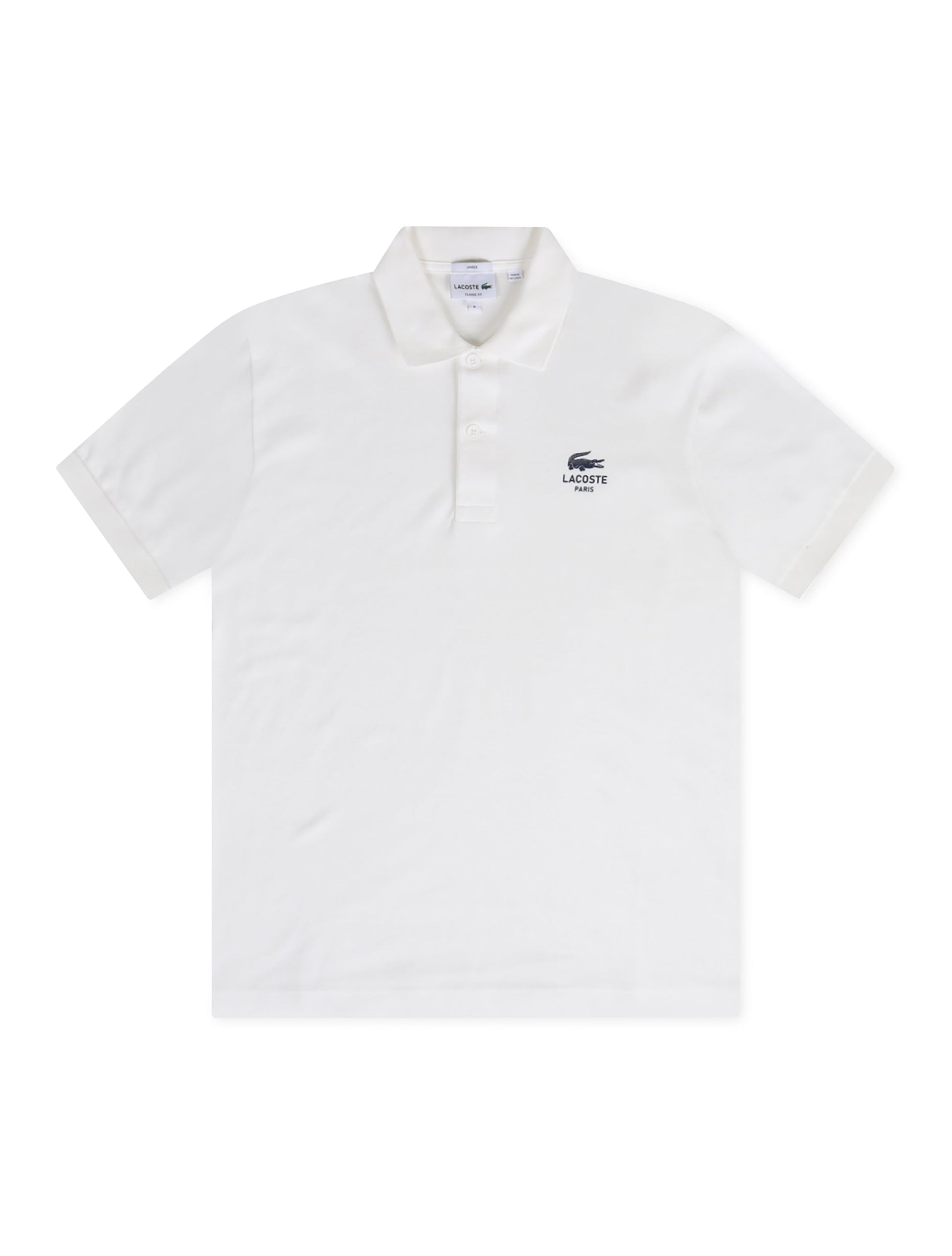 Lacoste Signature Print Polo Shirt - White Denim Exchange