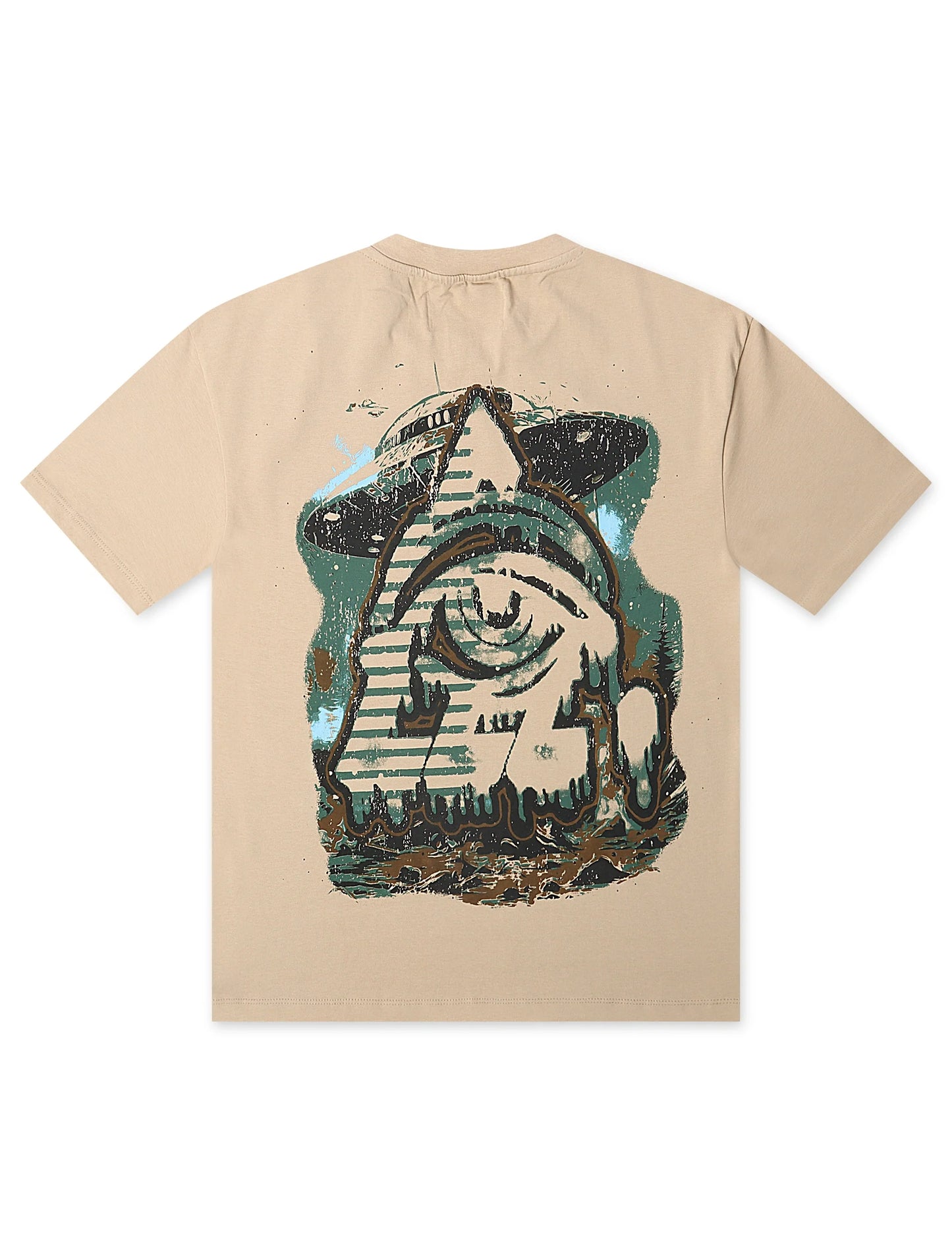 Starseed Here On A Mission Tee - Beige Denim Exchange
