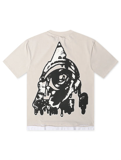 Starseed Big Head Alien Oversized Tee - Grey Denim Exchange