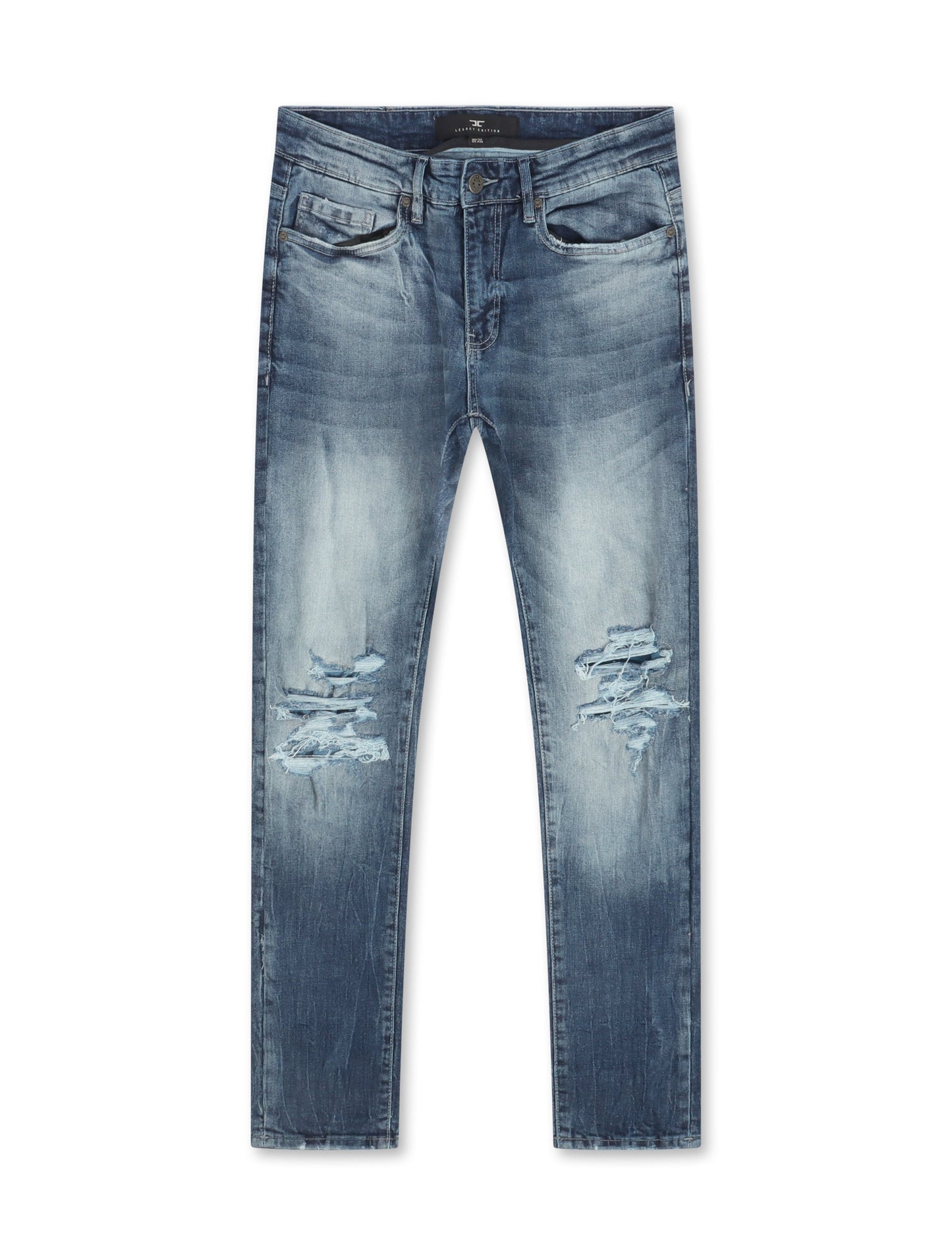 Jordan Craig Sean Shredded Jeans - Blue Denim Exchange