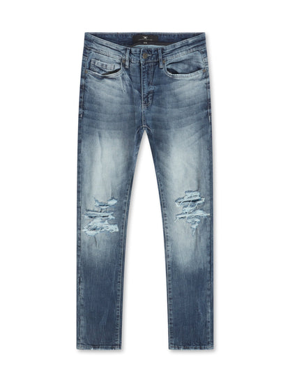 Jordan Craig Sean Shredded Jeans - Blue Denim Exchange