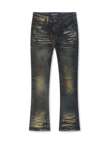 Valabasas Fax Stacked Denim Jeans - Vintage Blue Wash Denim Exchange