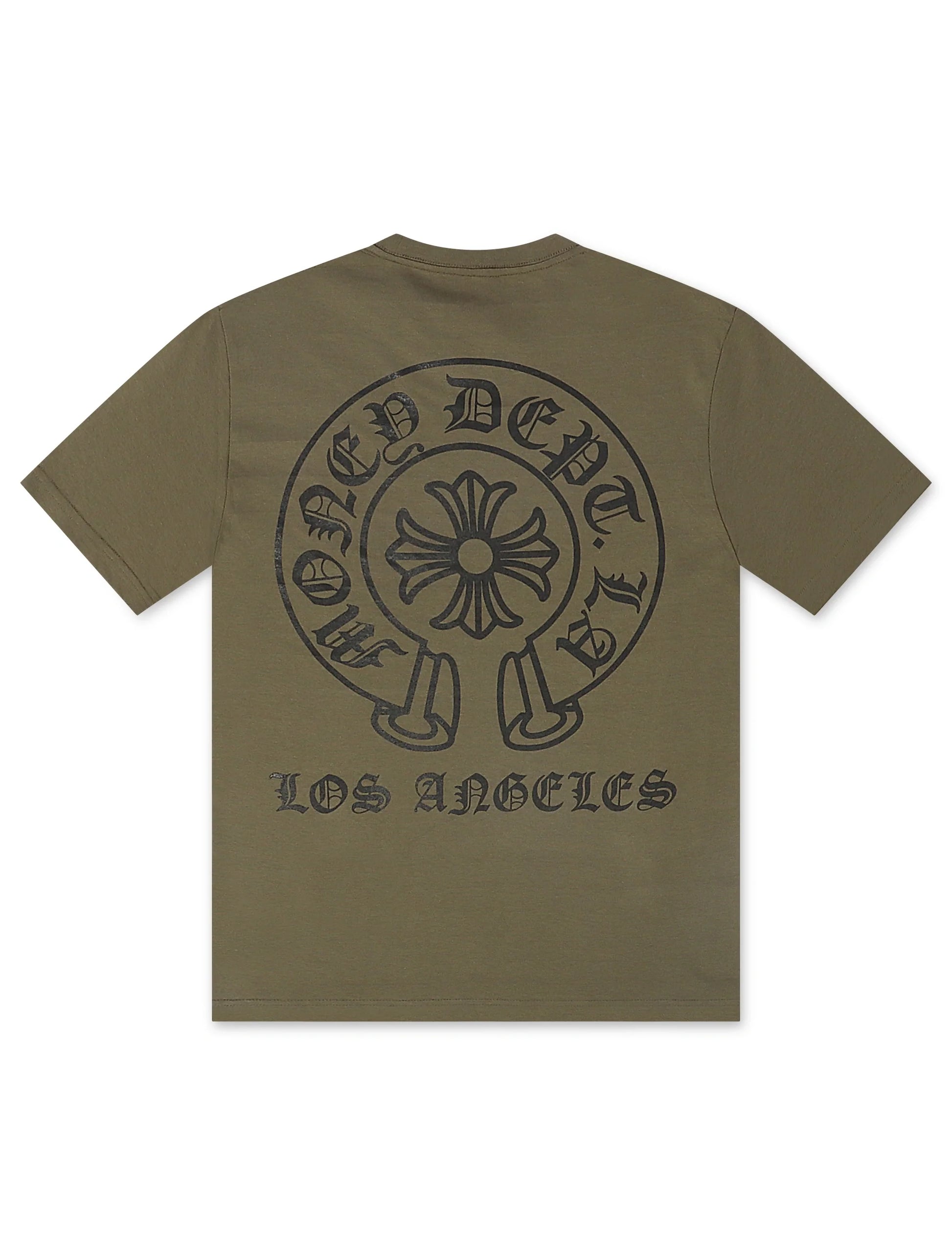 Money Dept. Vintage Old English Tee - Olive/Black Denim Exchange