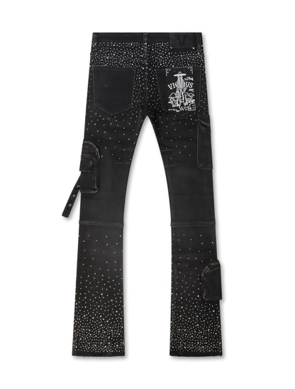 Vicious Denim All Over Rhinestone Jeans - Black Denim Exchange