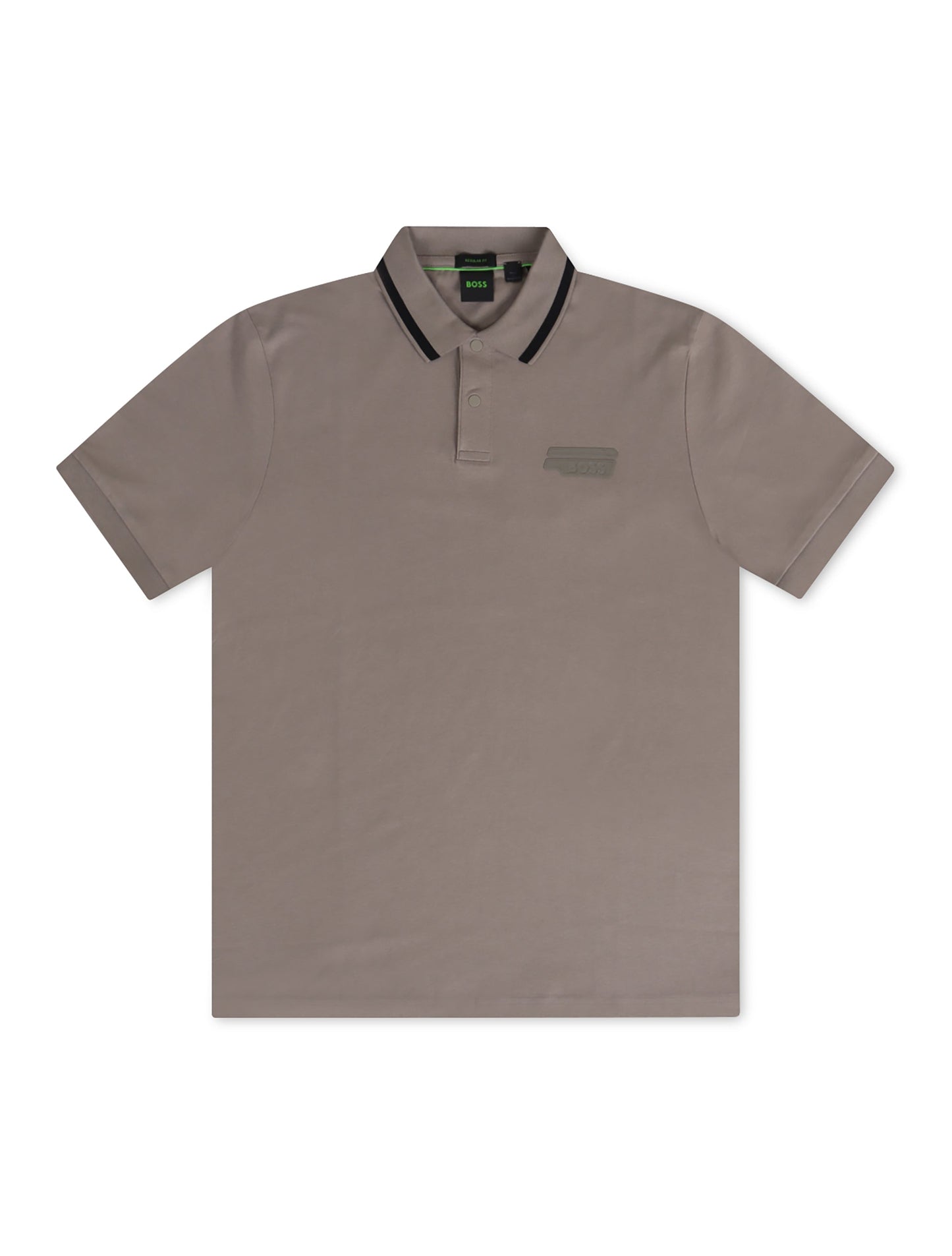 Boss Green Pio Badge Polo - Brown Denim Exchange