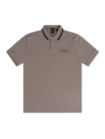 Boss Green Pio Badge Polo - Brown Denim Exchange