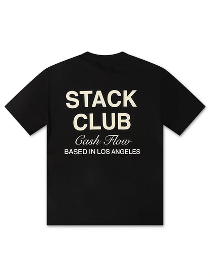 Stack Club Cash Flow Heavyweight Tee - Black/Cream Denim Exchange