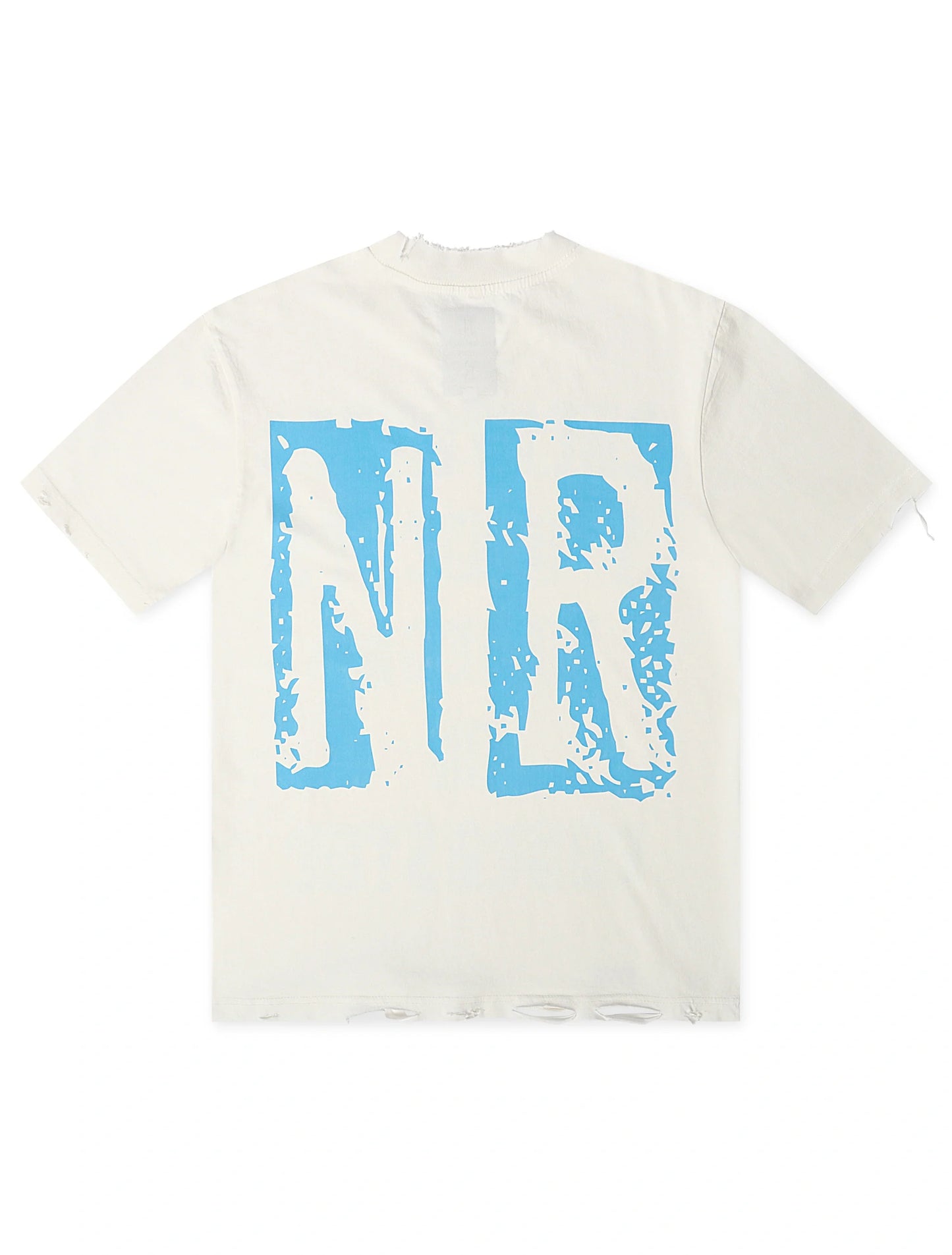 November Reign Everything I Love Hand Shredded Tee - White Denim Exchange