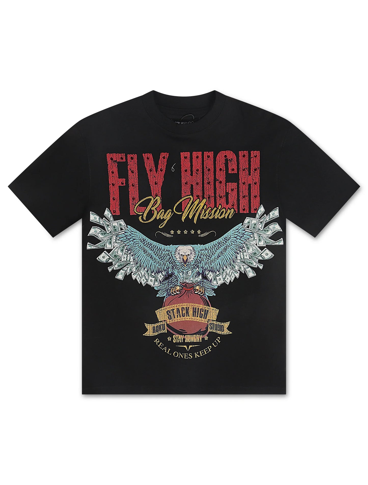 Roku Studio Fly High Boxy Tee - Black Denim Exchange