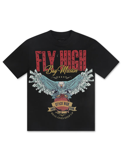 Roku Studio Fly High Boxy Tee - Black Denim Exchange