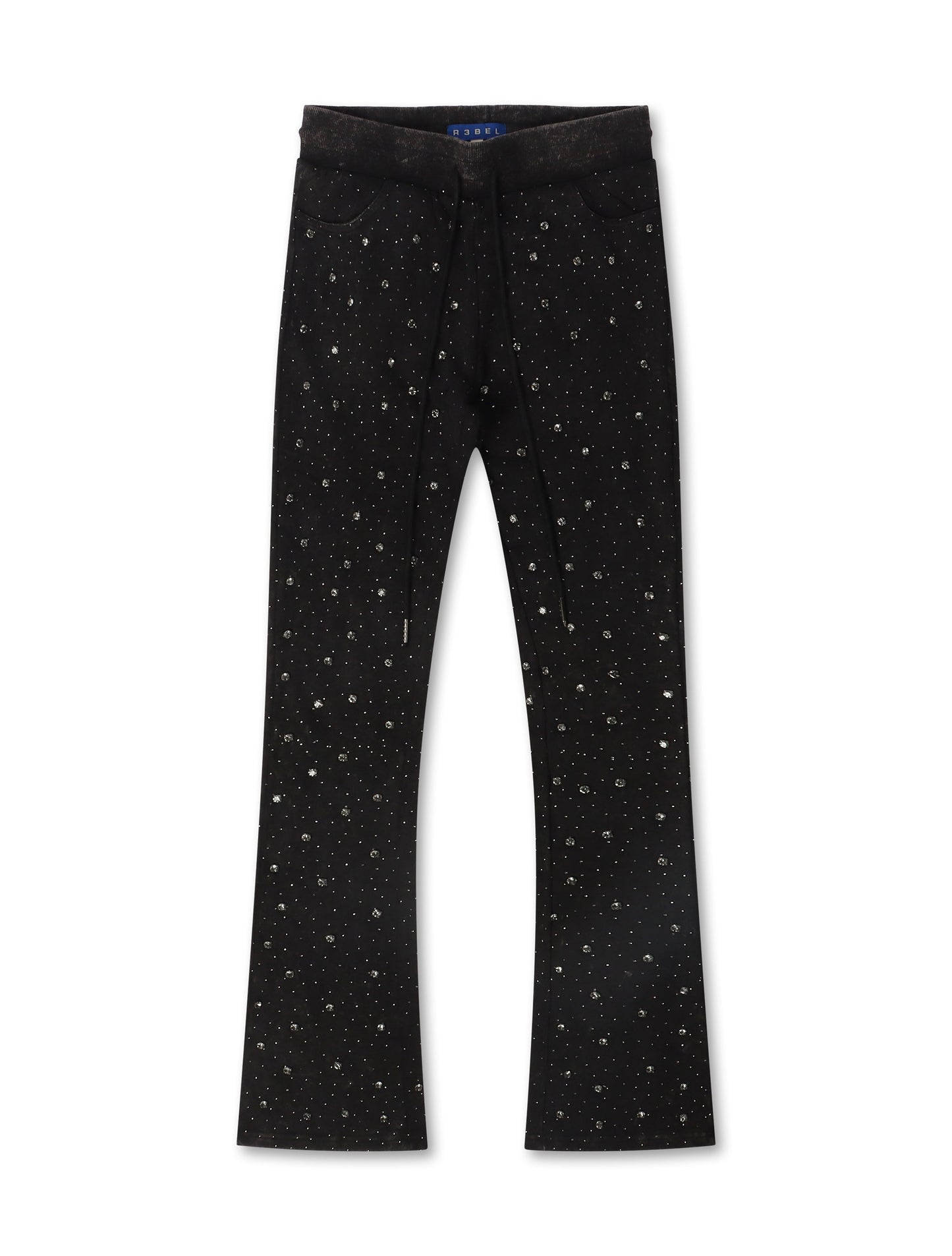 Rebel Denim Diamond Stacked Sweatpants - Ash Black Denim Exchange