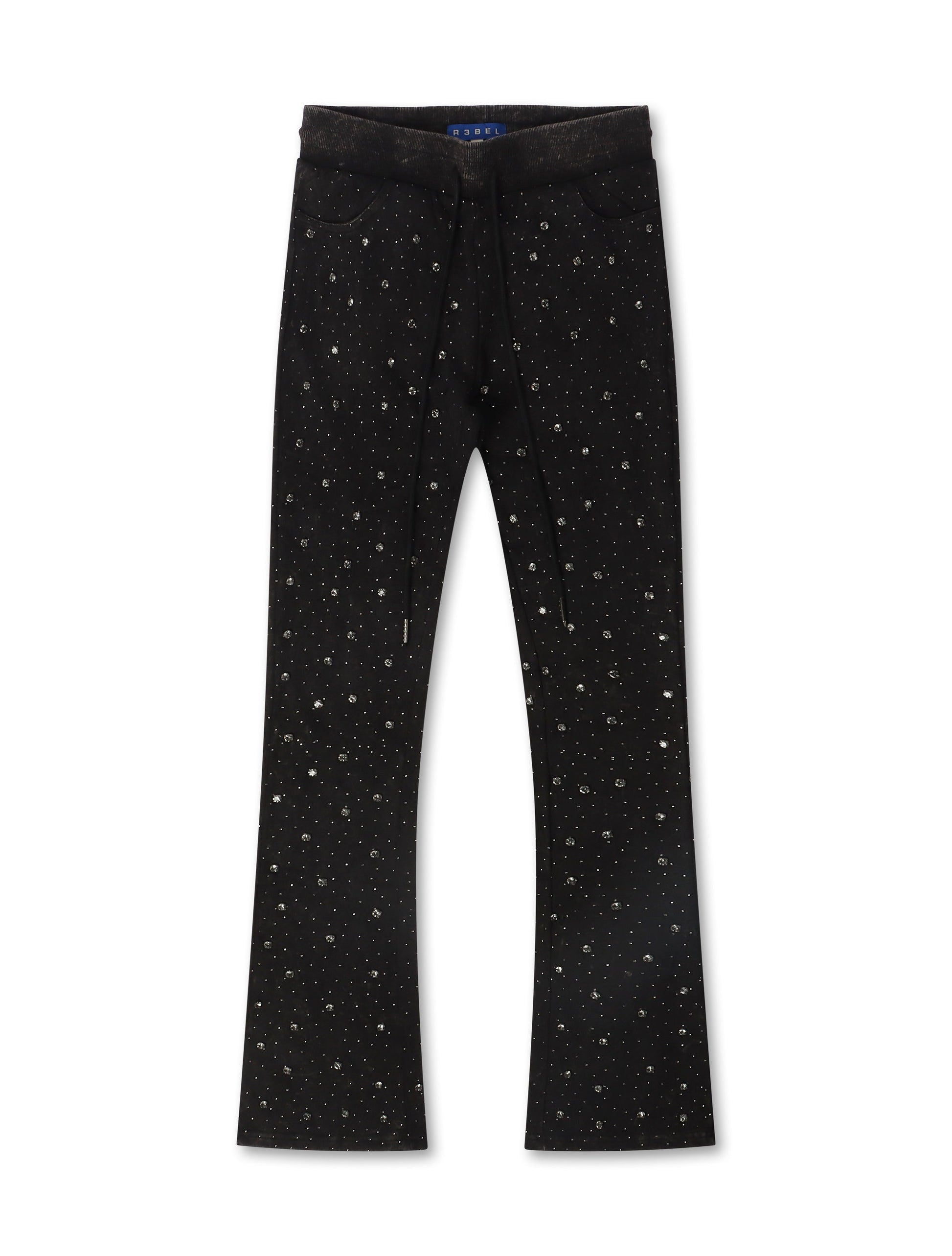 Rebel Denim Diamond Stacked Sweatpants - Ash Black Denim Exchange