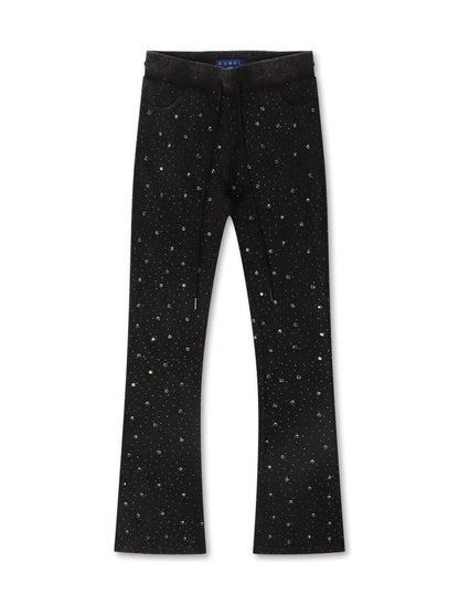 Rebel Denim Diamond Stacked Sweatpants - Ash Black Denim Exchange