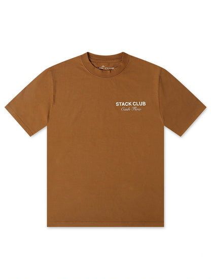 Stack Club Cash Flow Heavyweight Tee - Brown/Cream Denim Exchange