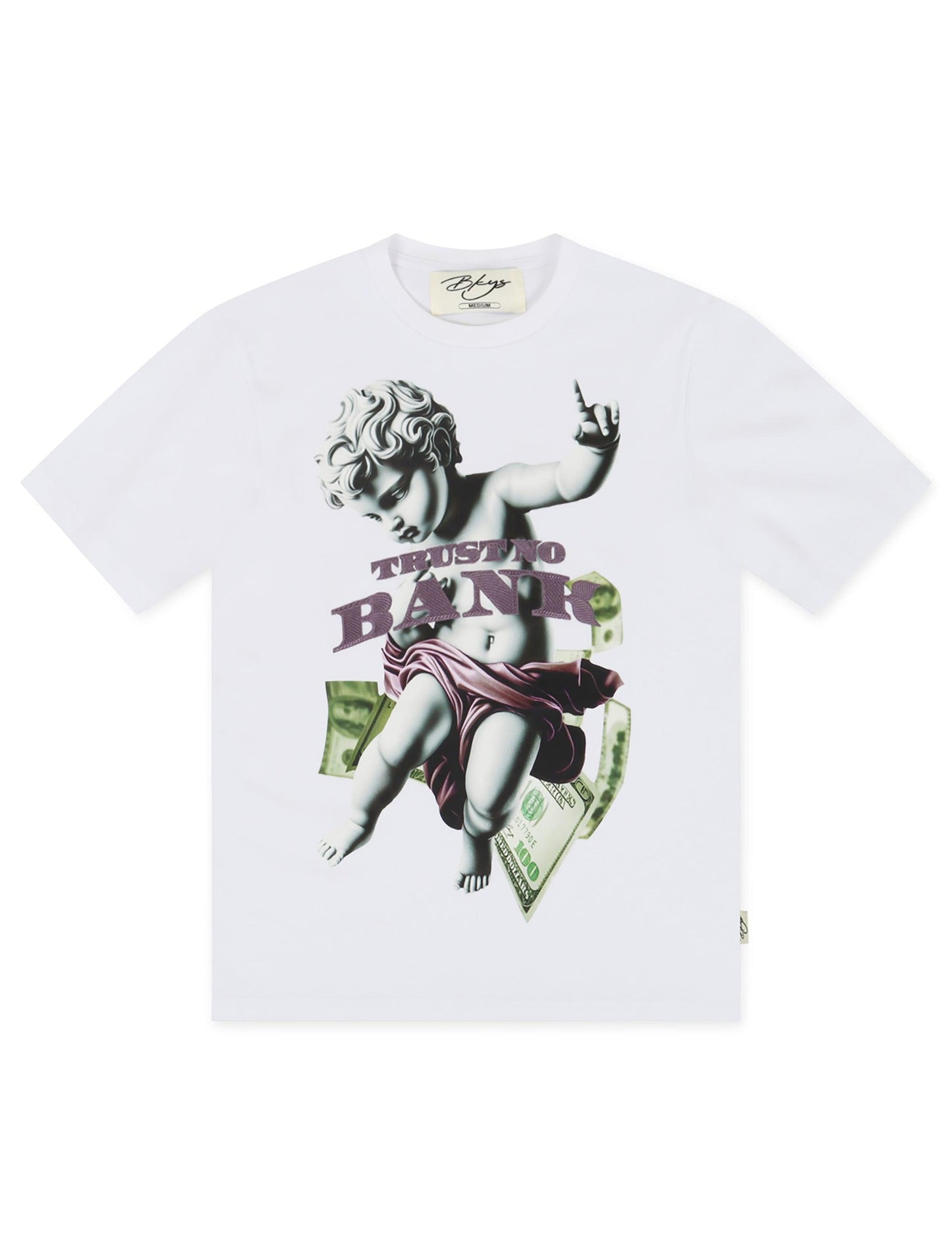 Bkys Bank Oversized Tee - White Denim Exchange