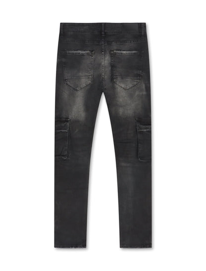 Jordan Craig Sean Cargo Jeans - Black Shadow Denim Exchange