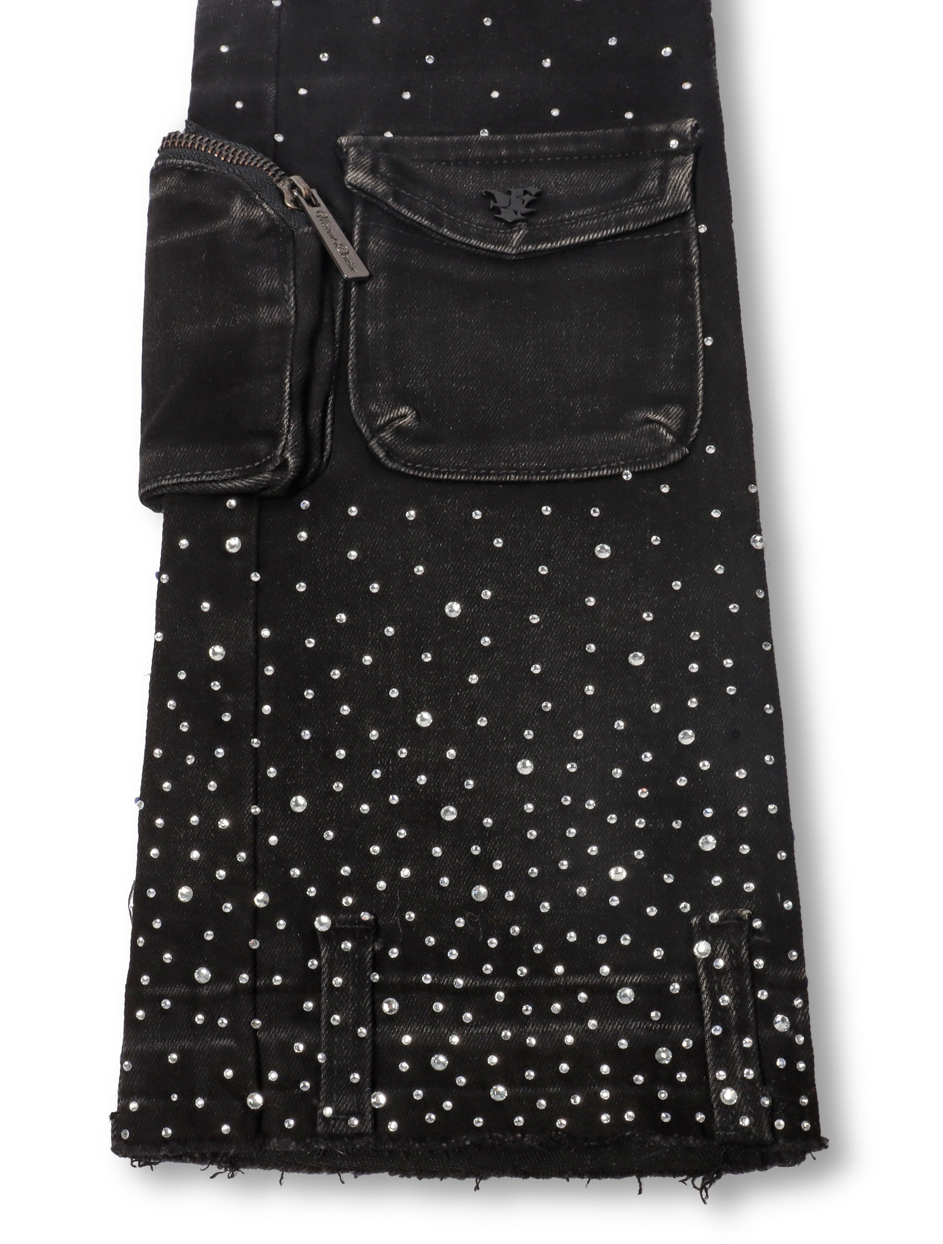 Vicious Denim All Over Rhinestone Jeans - Black Denim Exchange