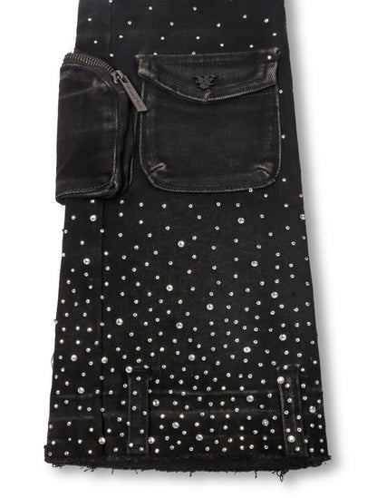 Vicious Denim All Over Rhinestone Jeans - Black Denim Exchange