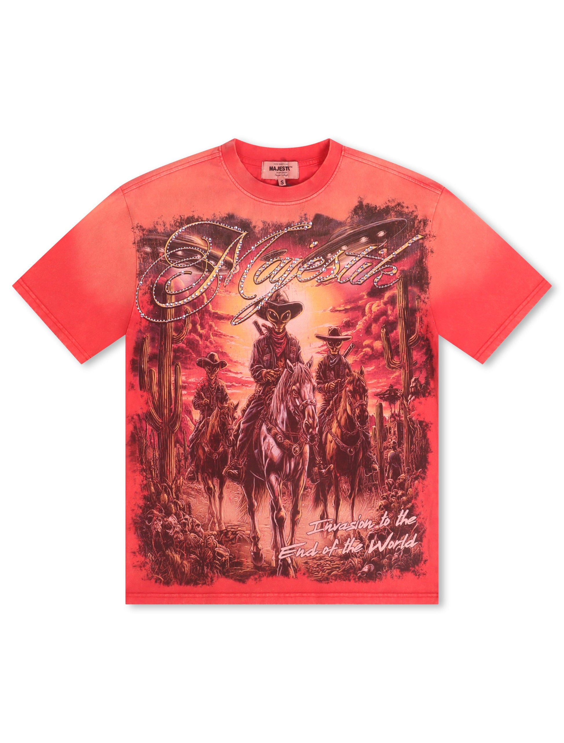 Majestik Department Alien Cowboy Tee - Red Denim Exchange