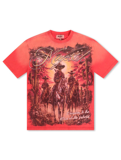 Majestik Department Alien Cowboy Tee - Red Denim Exchange