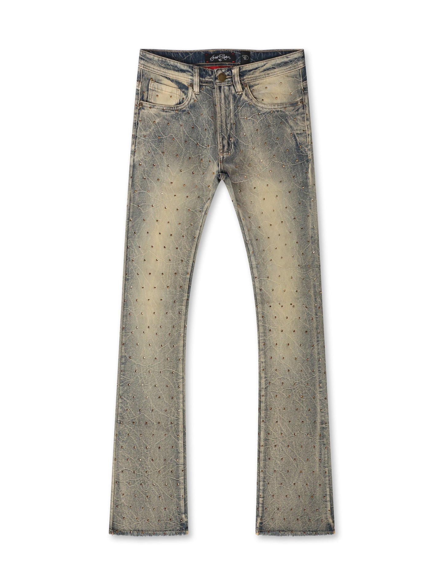Frost Originals All Over Rhinestone Stacked Jean - Dirt Wash Denim Exchange