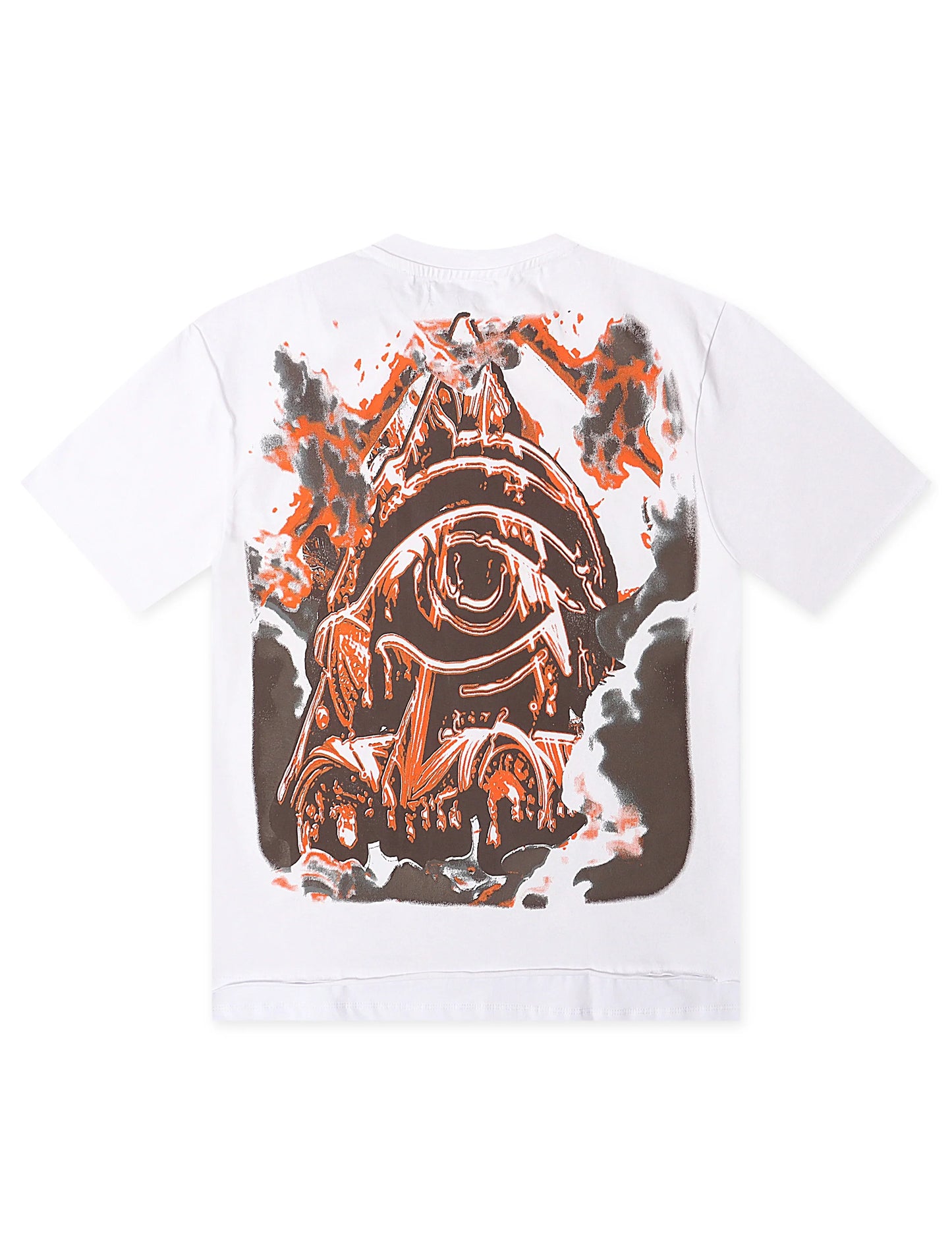 Starseed AI Angel Oversized Tee - White/Orange Denim Exchange