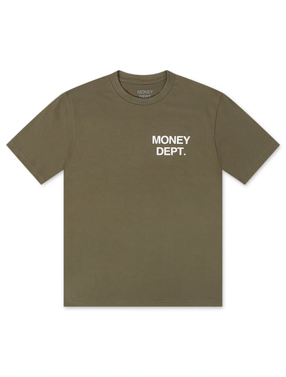 Money Dept. Los Angeles Heavyweight Tee - Light Olive/White Denim Exchange