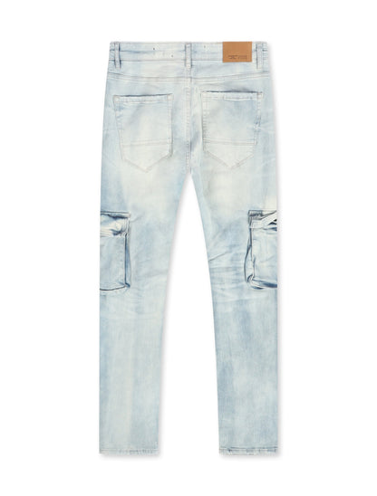 Jordan Craig Sean Cargo Jeans - Iced White Denim Exchange