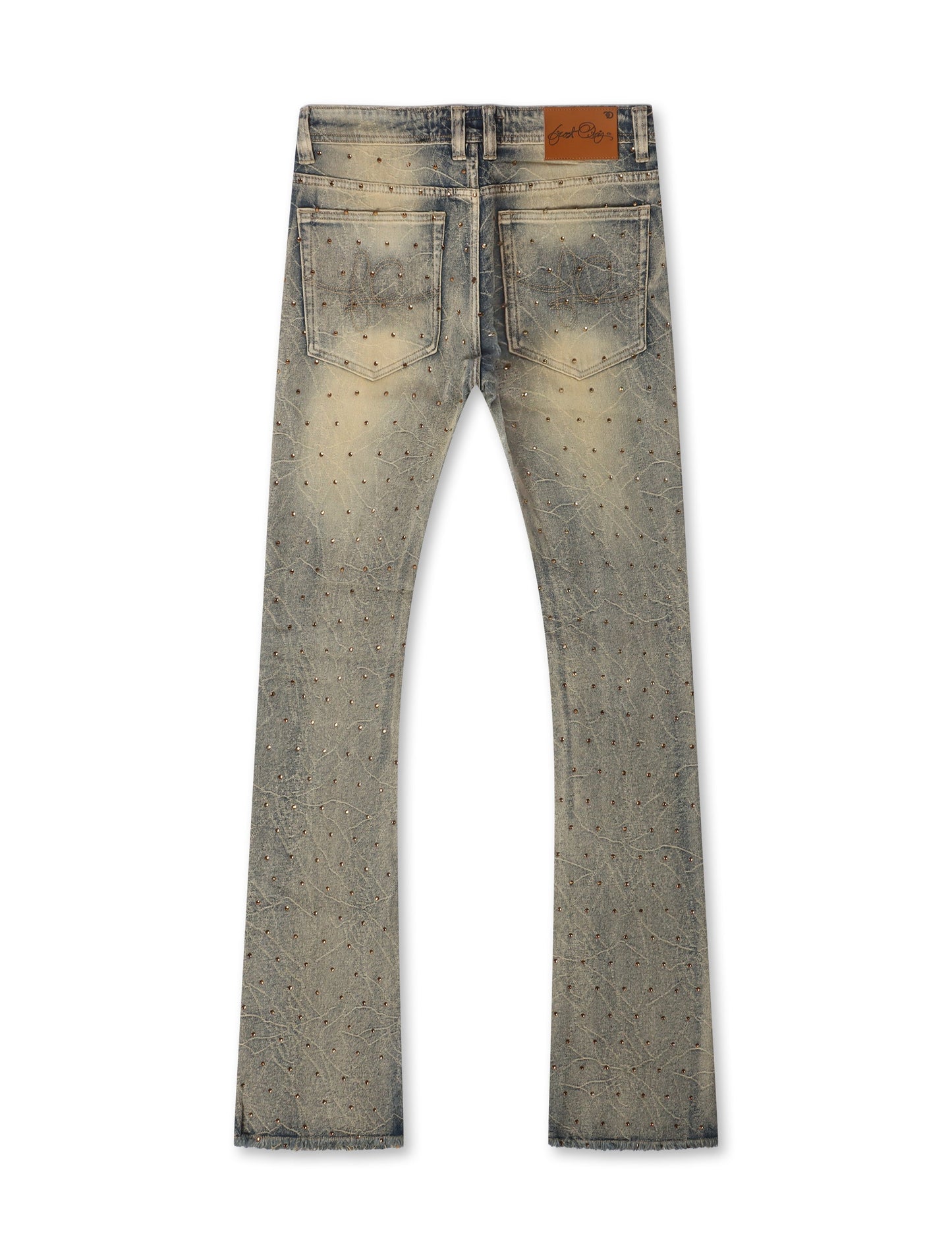 Frost Originals All Over Rhinestone Stacked Jean - Dirt Wash Denim Exchange