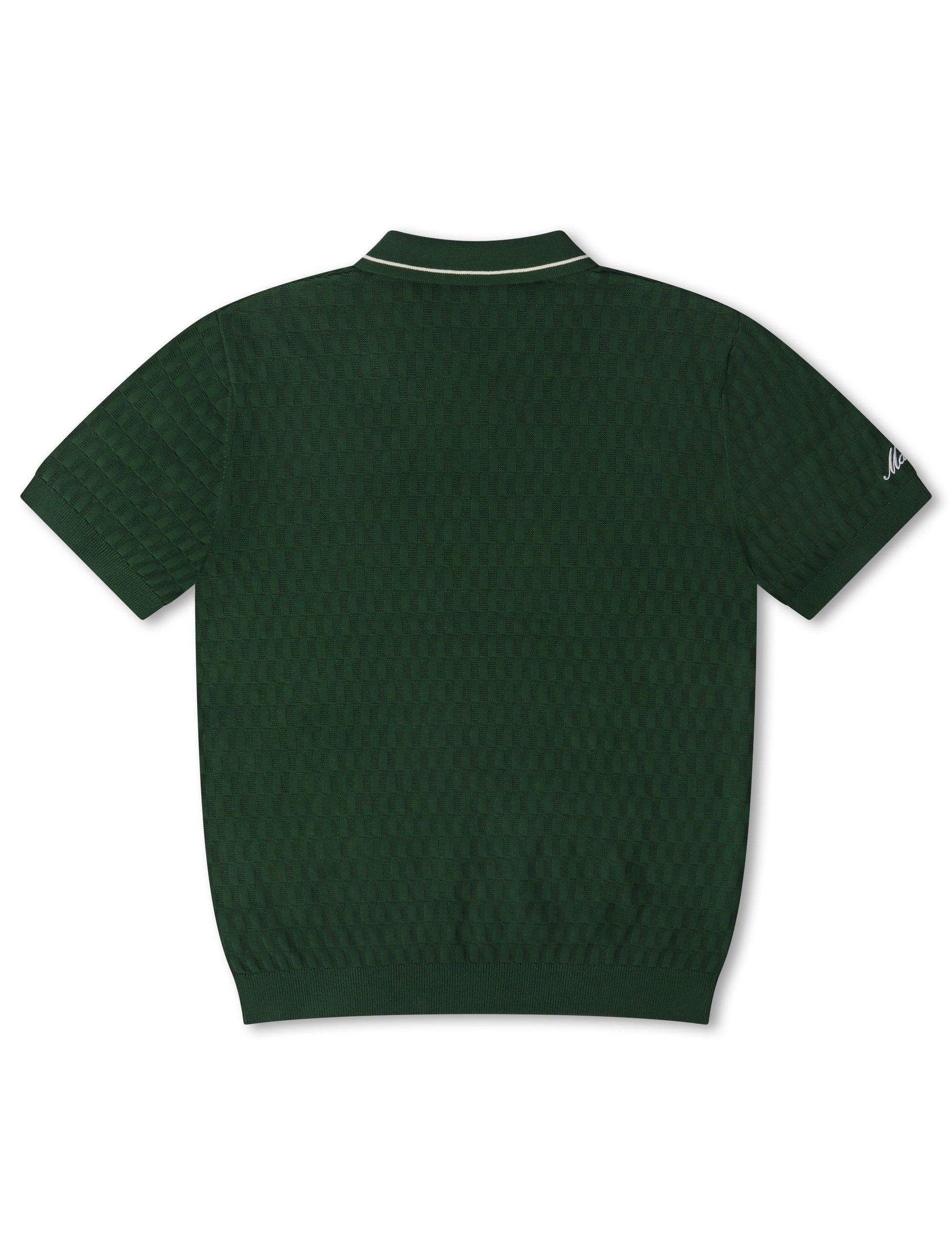 Malbon Crest Knit Polo - Myrtle Denim Exchange