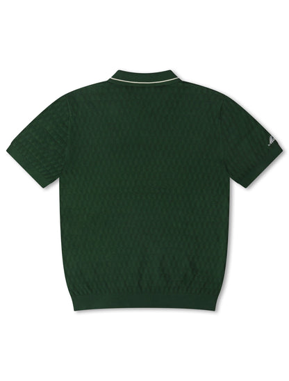 Malbon Crest Knit Polo - Myrtle Denim Exchange