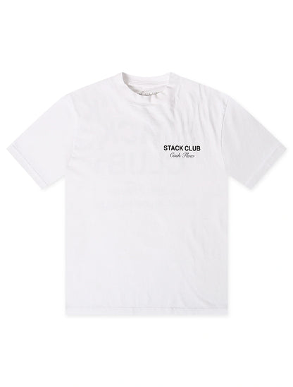 Stack Club Cash Flow Heavyweight Tee - White/Black Denim Exchange