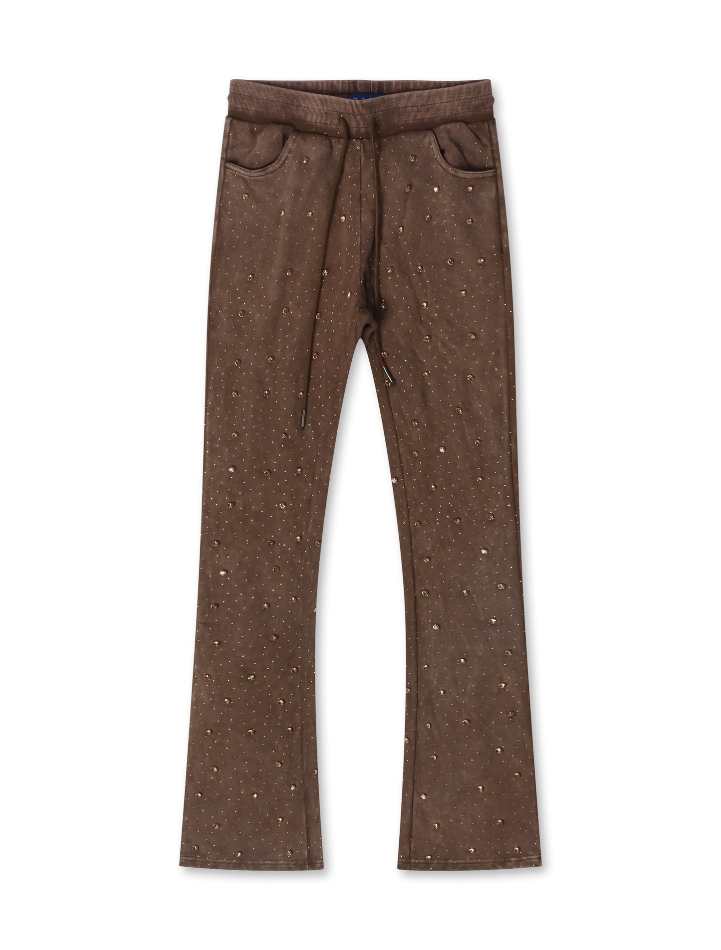 Rebel Denim Diamond Stacked Sweatpants - Brown Denim Exchange