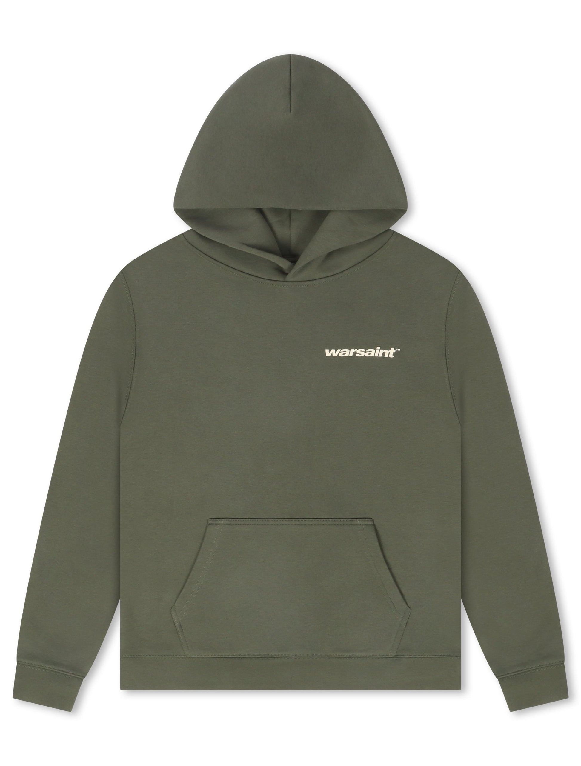 Warsaint Dual Logo Hoodie - Olive Green Denim Exchange