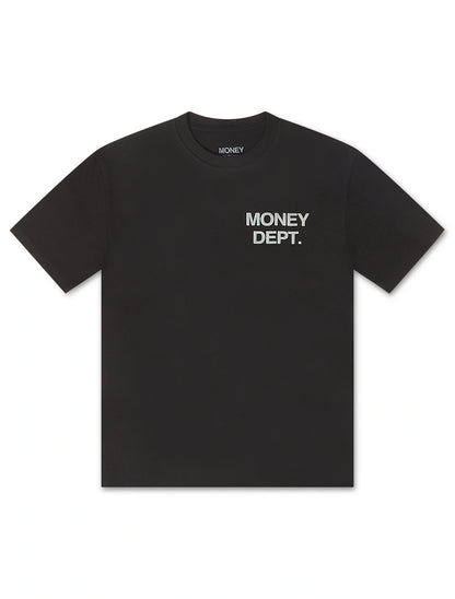 Money Dept. Los Angeles Puff Print Tee - Black/Gray Denim Exchange