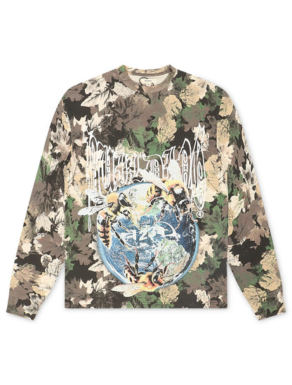 BLDG4 Worldwide Long Sleeve - Leaf Camo Denim Exchange