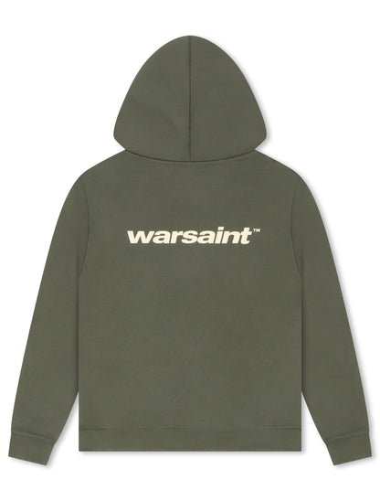 Warsaint Dual Logo Hoodie - Olive Green Denim Exchange