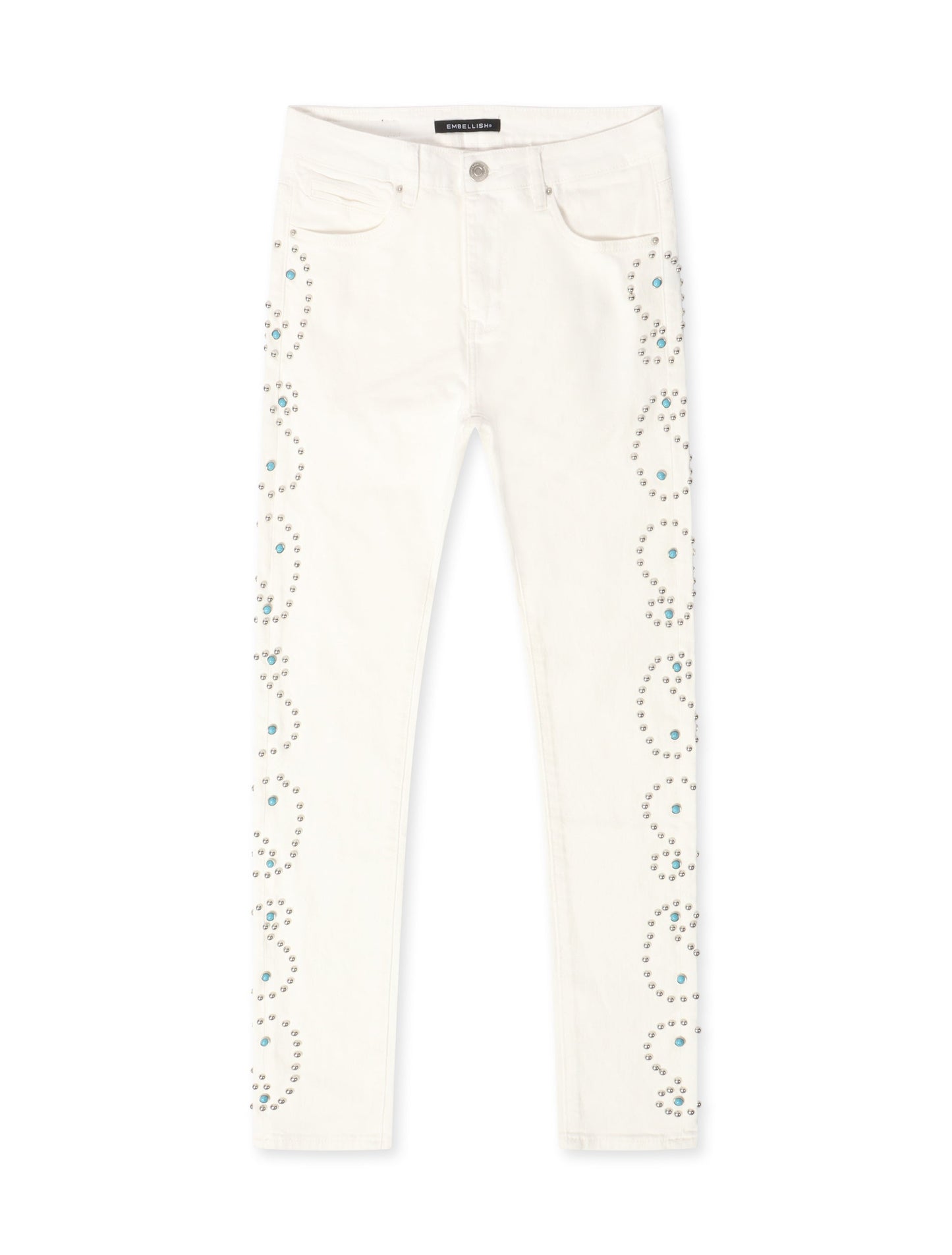 Embellish Onix Rhinestone Jeans - White Denim Exchange