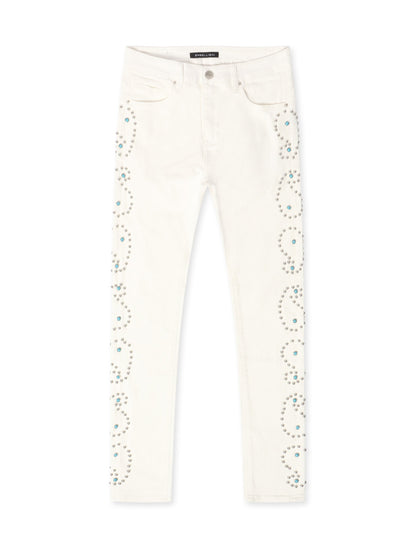 Embellish Onix Rhinestone Jeans - White Denim Exchange