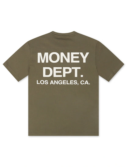 Money Dept. Los Angeles Heavyweight Tee - Light Olive/White Denim Exchange