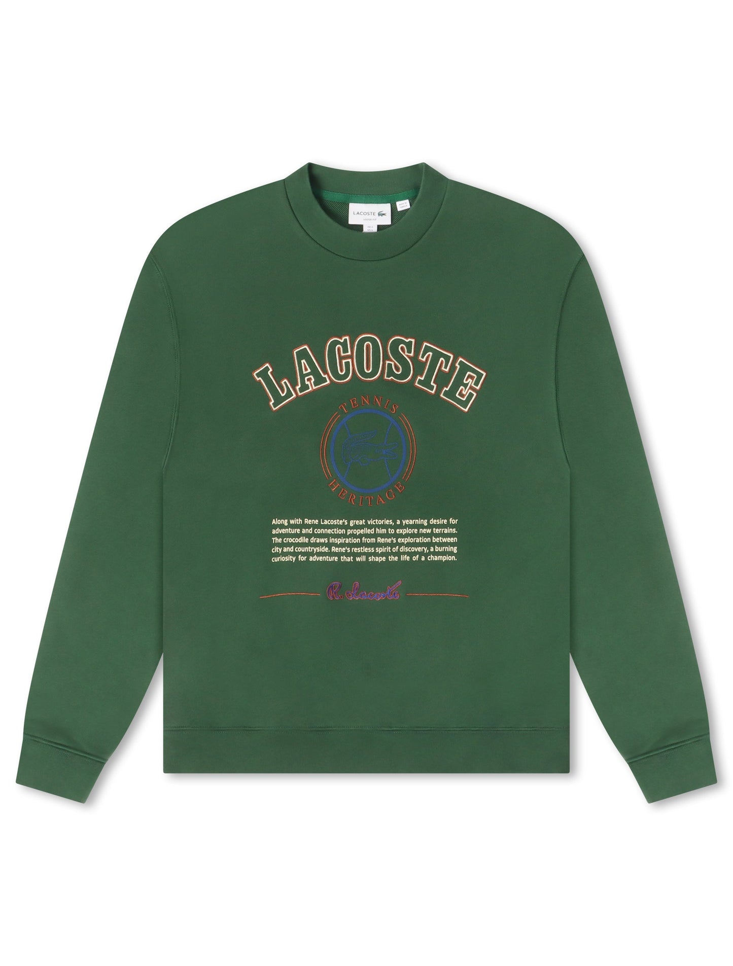 Lacoste Embroidered Fleece Sweatshirt - Green Denim Exchange