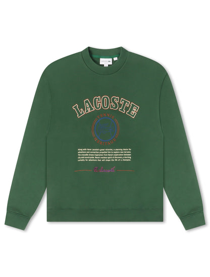 Lacoste Embroidered Fleece Sweatshirt - Green Denim Exchange