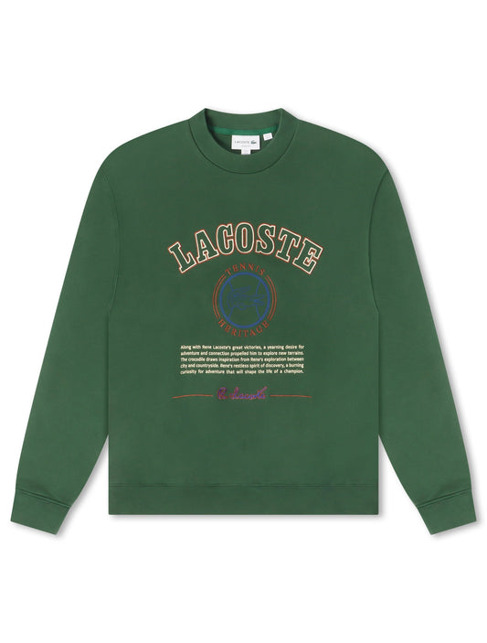 Lacoste Embroidered Fleece Sweatshirt - Green Denim Exchange